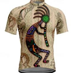 Men&#039;s Cycling Jersey Vintage Short Sleeve Bike Tee Tshirt Jersey with 3 Rear Pockets Mountain Bike MTB Quick Dry Anatomic Design Wicking Breathable Sports Khaki Clothing Apparel