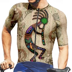 Men's Cycling Jersey Vintage Short Sleeve Bike Tee Tshirt Jersey with 3 Rear Pockets Mountain Bike MTB Quick Dry Anatomic Design Wicking Breathable Sports Khaki Clothing Apparel