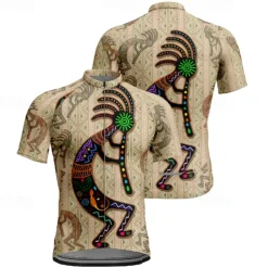 Men's Cycling Jersey Vintage Short Sleeve Bike Tee Tshirt Jersey with 3 Rear Pockets Mountain Bike MTB Quick Dry Anatomic Design Wicking Breathable Sports Khaki Clothing Apparel