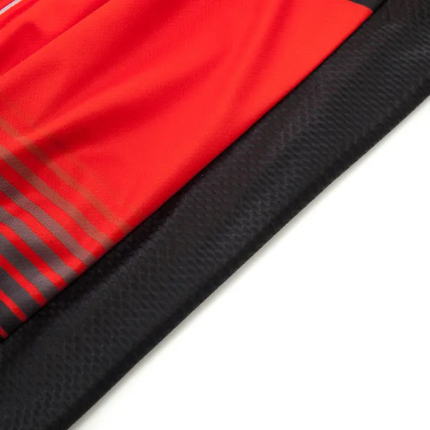 Men's Cycling Jersey with Bib Shorts Short Sleeve Mountain Bike MTB Road Bike Cycling Red Green Stripes Bike Clothing Suit 3D Pad Breathable Quick Dry Back Pocket Polyester Spandex Sports Stripes