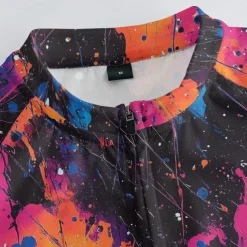 Men's Cycling Jersey with Shorts Graffiti Short Sleeve Bike Clothing Suit with 3 Rear Pockets Mountain Bike MTB Road Bike Cycling Front Zipper Sweat wicking Comfortable Breathable Sports Yellow Red