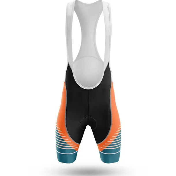 Men's Cycling Jersey with Bib Shorts Short Sleeve Mountain Bike MTB Road Bike Cycling Orange Bike Clothing Suit 3D Pad Breathable Quick Dry Back Pocket Polyester Spandex Sports Lines / Waves Funny