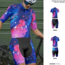 Men's Cycling Jersey with Shorts Graffiti Short Sleeve Bike Clothing Suit with 3 Rear Pockets Mountain Bike MTB Road Bike Cycling Front Zipper Sweat wicking Comfortable Breathable Sports Black Yellow