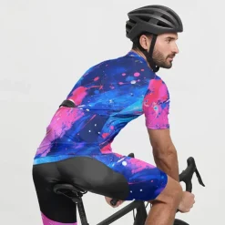 Men's Cycling Jersey with Shorts Graffiti Short Sleeve Bike Clothing Suit with 3 Rear Pockets Mountain Bike MTB Road Bike Cycling Front Zipper Sweat wicking Comfortable Breathable Sports Black Yellow