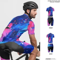 Men's Cycling Jersey with Shorts Graffiti Short Sleeve Bike Clothing Suit with 3 Rear Pockets Mountain Bike MTB Road Bike Cycling Front Zipper Sweat wicking Comfortable Breathable Sports Black Yellow