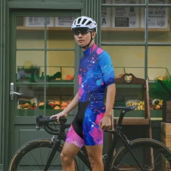 Men's Cycling Jersey with Shorts Graffiti Short Sleeve Bike Clothing Suit with 3 Rear Pockets Mountain Bike MTB Road Bike Cycling Front Zipper Sweat wicking Comfortable Breathable Sports Black Yellow