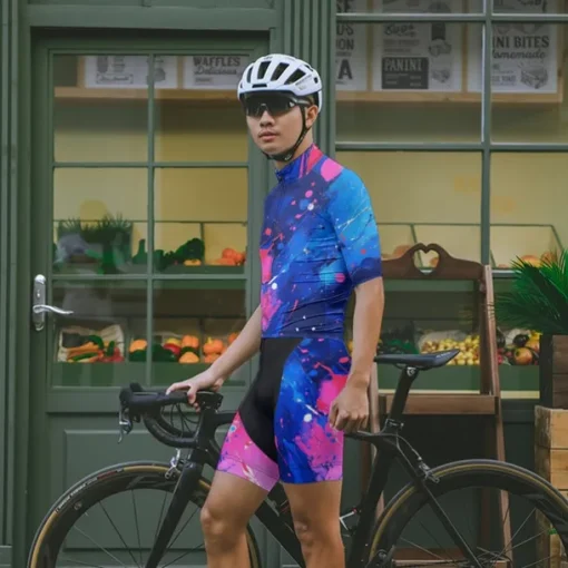 Men's Cycling Jersey with Shorts Graffiti Short Sleeve Bike Clothing Suit with 3 Rear Pockets Mountain Bike MTB Road Bike Cycling Front Zipper Sweat wicking Comfortable Breathable Sports Black Yellow