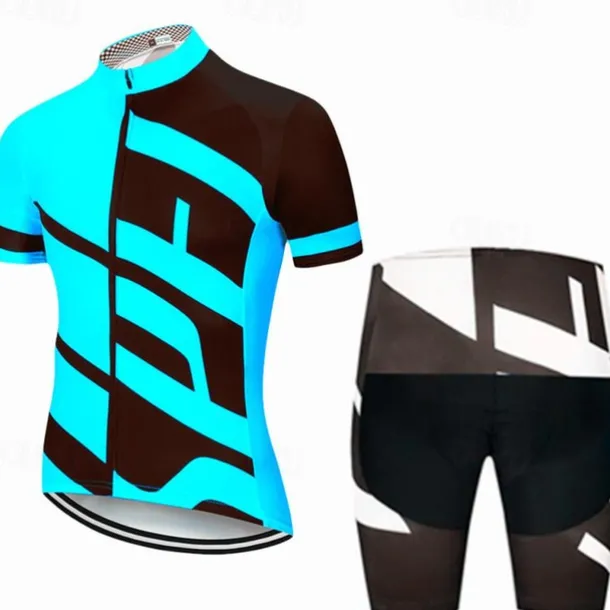 Men's Cycling Jersey with Shorts Short Sleeve Mountain Bike MTB Road Bike Cycling White Gray Bike Clothing Suit 3D Pad Breathable Quick Dry Back Pocket Polyester Spandex Sports Letter & Number