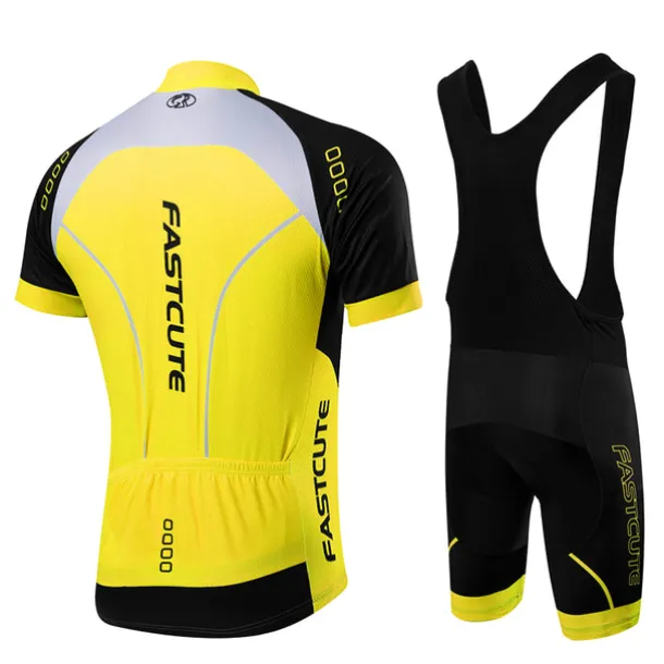 Men's Cycling Jersey with Bib Shorts Short Sleeve Mountain Bike MTB Road Bike Cycling Fall Yellow Light Green Red Bike Clothing Suit Breathable Quick Dry Back Pocket Lycra Sports Patterned Clothing