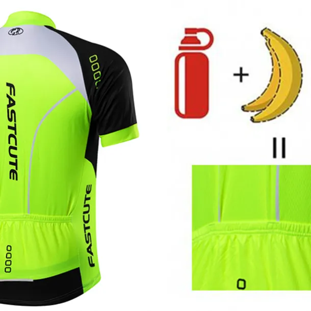 Men's Cycling Jersey with Bib Shorts Short Sleeve Mountain Bike MTB Road Bike Cycling Fall Yellow Light Green Red Bike Clothing Suit Breathable Quick Dry Back Pocket Lycra Sports Patterned Clothing