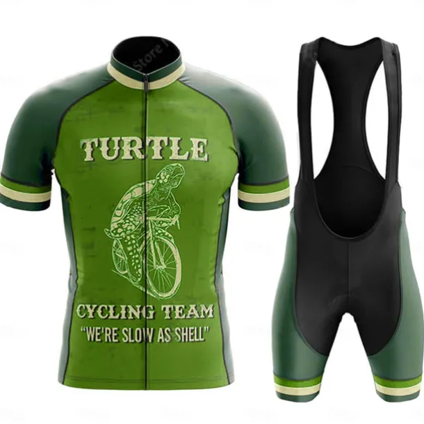 Men's Cycling Jersey with Bib Shorts Short Sleeve Mountain Bike MTB Road Bike Cycling Green Green Bike Clothing Suit 3D Pad Breathable Quick Dry Back Pocket Polyester Spandex Sports Letter & Number