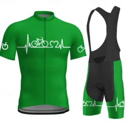 Men's Cycling Jersey with Bib Shorts Short Sleeve Mountain Bike MTB Road Bike Cycling Red Blue Orange Bike Clothing Suit 3D Pad Breathable Quick Dry Back Pocket Polyester Spandex Sports Letter