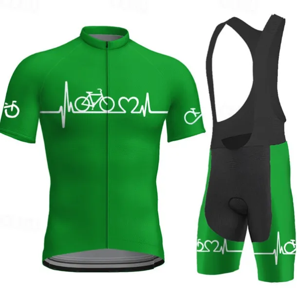 Men's Cycling Jersey with Bib Shorts Short Sleeve Mountain Bike MTB Road Bike Cycling Red Blue Orange Bike Clothing Suit 3D Pad Breathable Quick Dry Back Pocket Polyester Spandex Sports Letter