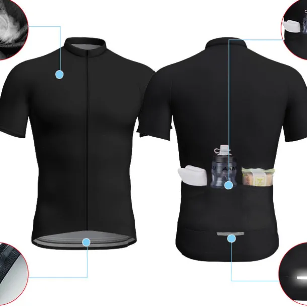 Men's Cycling Jersey with Bib Shorts Short Sleeve Mountain Bike MTB Road Bike Cycling Black Blue Purple Bike Clothing Suit 3D Pad Breathable Quick Dry Back Pocket Polyester Spandex Sports Geometric