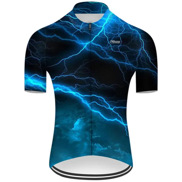 Men's Cycling Jersey with Shorts Short Sleeve Mountain Bike MTB Road Bike Cycling Red Green Black Blue Gradient Lightning 3D Bike Clothing Suit 3D Pad Breathable Quick Dry Ultraviolet Resistant