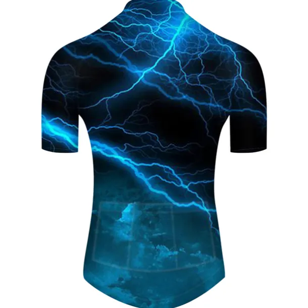 Men's Cycling Jersey with Shorts Short Sleeve Mountain Bike MTB Road Bike Cycling Red Green Black Blue Gradient Lightning 3D Bike Clothing Suit 3D Pad Breathable Quick Dry Ultraviolet Resistant