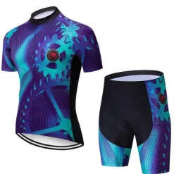 Men's Cycling Jersey with Shorts Short Sleeve Mountain Bike MTB Road Bike Cycling Black Red Royal Blue Gear Bike Clothing Suit 3D Pad Breathable Quick Dry Reflective Strips Back Pocket Polyester