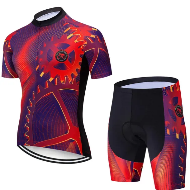 Men's Cycling Jersey with Shorts Short Sleeve Mountain Bike MTB Road Bike Cycling Black Red Royal Blue Gear Bike Clothing Suit 3D Pad Breathable Quick Dry Reflective Strips Back Pocket Polyester