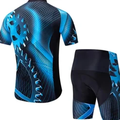 Men's Cycling Jersey with Shorts Short Sleeve Mountain Bike MTB Road Bike Cycling Black Red Royal Blue Gear Bike Clothing Suit 3D Pad Breathable Quick Dry Reflective Strips Back Pocket Polyester