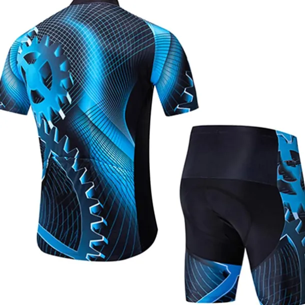 Men's Cycling Jersey with Shorts Short Sleeve Mountain Bike MTB Road Bike Cycling Black Red Royal Blue Gear Bike Clothing Suit 3D Pad Breathable Quick Dry Reflective Strips Back Pocket Polyester