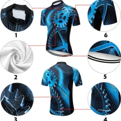 Men's Cycling Jersey with Shorts Short Sleeve Mountain Bike MTB Road Bike Cycling Black Red Royal Blue Gear Bike Clothing Suit 3D Pad Breathable Quick Dry Reflective Strips Back Pocket Polyester