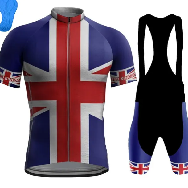 Men's Cycling Jersey with Bib Shorts Short Sleeve Mountain Bike MTB Road Bike Cycling Red Navy Blue Royal Blue Austria Bike Clothing Suit 3D Pad Breathable Quick Dry Back Pocket Polyester Spandex