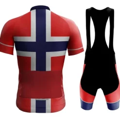Men's Cycling Jersey with Bib Shorts Short Sleeve Mountain Bike MTB Road Bike Cycling Red Navy Blue Royal Blue Austria Bike Clothing Suit 3D Pad Breathable Quick Dry Back Pocket Polyester Spandex