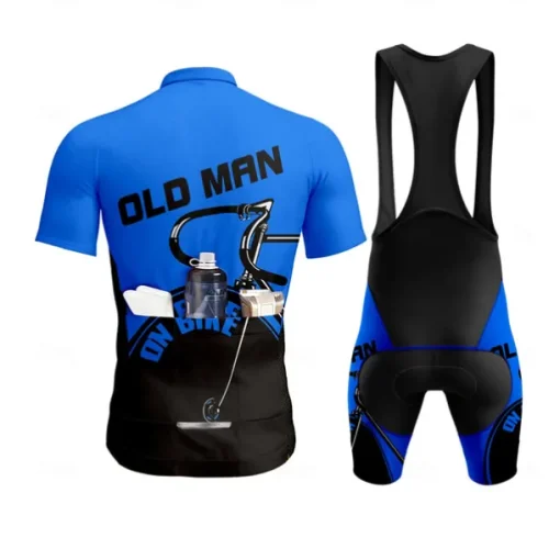 Men's Cycling Jersey with Bib Shorts Short Sleeve Yellow Red Royal Blue Bike Clothing Suit 3D Pad Breathable Quick Dry Back Pocket Polyester Spandex Lycra Sports Graphic Geometric Clothing Apparel
