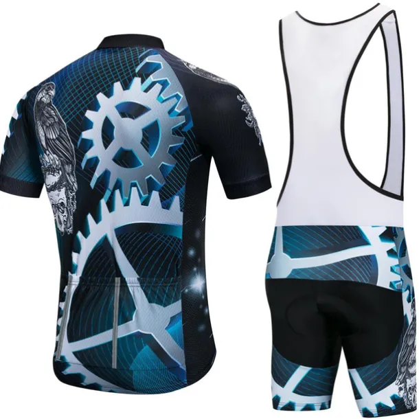 Men's Cycling Jersey with Bib Shorts Short Sleeve Mountain Bike MTB Road Bike Cycling Black Yellow Red Gear Bike Clothing Suit 3D Pad Breathable Quick Dry Reflective Strips Back Pocket Polyester