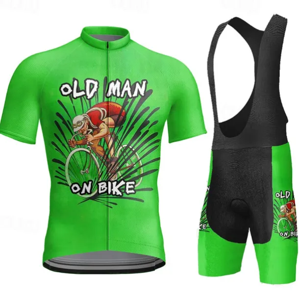 Men's Cycling Jersey with Bib Shorts Short Sleeve Mountain Bike MTB Road Bike Cycling Yellow Pink Red Graphic Bike Clothing Suit 3D Pad Breathable Quick Dry Back Pocket Polyester Spandex Sports