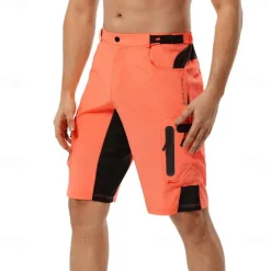 Men's Cycling MTB Shorts Bike Shorts Bike Shorts Baggy Shorts Mountain Bike MTB Road Bike Cycling Sports Breathable Quick Dry Lightweight Reflective Strips Black with red Black Clothing Apparel Bike