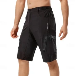 Men's Cycling MTB Shorts Bike Shorts Bike Shorts Baggy Shorts Mountain Bike MTB Road Bike Cycling Sports Breathable Quick Dry Lightweight Reflective Strips Black with red Black Clothing Apparel Bike