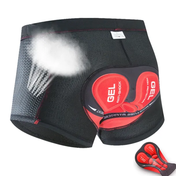 Men's Cycling Padded Shorts Cycling Underwear Cycling Shorts MTB Biking Shorts 3D Breathable Moisture Wicking Quick Dry Shockproof bike wear Cycling MTB Shorts Bike Shorts Black Red Clothing Apparel