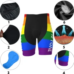 Men's Cycling Road Shorts Bike Shorts Cycling Padded Shorts Bike Padded Shorts / Chamois Mountain Bike MTB Road Bike Cycling Sports Rainbow 3D Pad Cycling Breathable Quick Dry Yellow Red Polyester