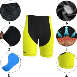 Men's Cycling Road Shorts Bike Shorts Cycling Padded Shorts Bike Shorts Pants Mountain Bike MTB Road Bike Cycling Sports Patchwork Fluorescent 3D Pad Cycling Breathable Quick Dry Yellow Red Polyester