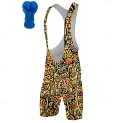 Men's Cycling Road Shorts Cycling Bib Shorts Graphic Bike Bib Shorts Bottoms with 3 Rear Pockets Mountain Bike MTB Road Bike Cycling 3D Pad Cycling Quick Dry Moisture Wicking Sports Yellow Clothing