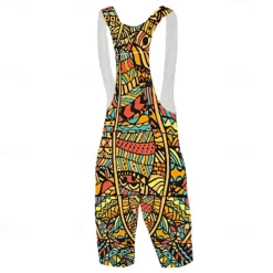 Men's Cycling Road Shorts Cycling Bib Shorts Graphic Bike Bib Shorts Bottoms with 3 Rear Pockets Mountain Bike MTB Road Bike Cycling 3D Pad Cycling Quick Dry Moisture Wicking Sports Yellow Clothing