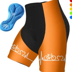 Men's Cycling Shorts Bike Padded Shorts / Chamois Bottoms Mountain Bike MTB Road Bike Cycling Sports Graphic 3D Pad Breathable Quick Dry Moisture Wicking Black Yellow Polyester Spandex Clothing