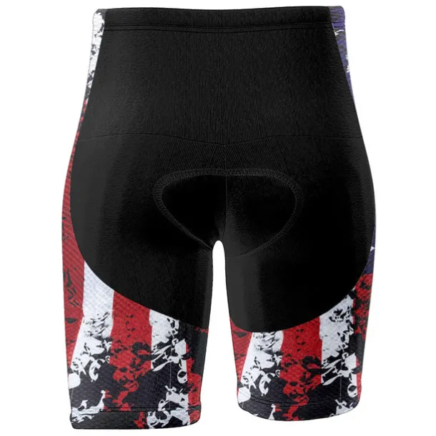 Men's Cycling Shorts Bike Padded Shorts / Chamois Bottoms Mountain Bike MTB Road Bike Cycling Sports Graphic National Flag 3D Pad Cycling Breathable Quick Dry Red Blue Polyester Spandex Clothing