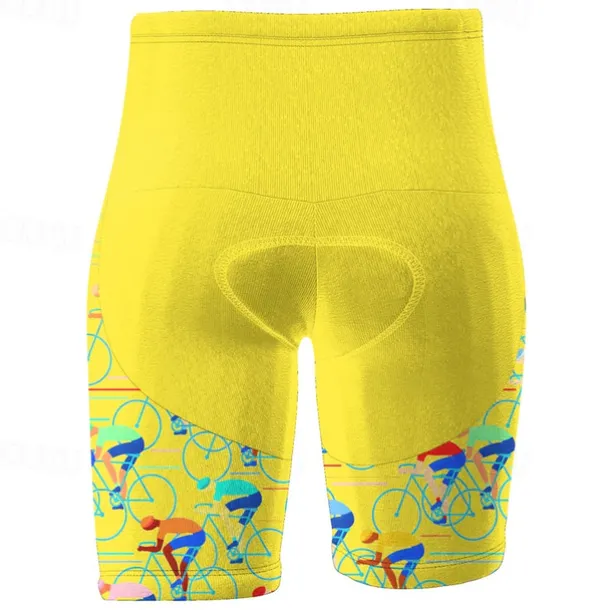 Men's Cycling Shorts Bike Padded Shorts / Chamois Bottoms Mountain Bike MTB Road Bike Cycling Sports Graphic 3D Pad Breathable Quick Dry Moisture Wicking Black Yellow Polyester Spandex Clothing