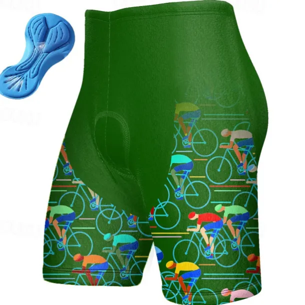 Men's Cycling Shorts Bike Padded Shorts / Chamois Bottoms Mountain Bike MTB Road Bike Cycling Sports Graphic 3D Pad Breathable Quick Dry Moisture Wicking Black Yellow Polyester Spandex Clothing