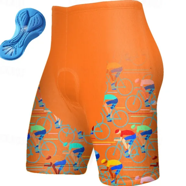 Men's Cycling Shorts Bike Padded Shorts / Chamois Bottoms Mountain Bike MTB Road Bike Cycling Sports Graphic 3D Pad Breathable Quick Dry Moisture Wicking Black Yellow Polyester Spandex Clothing