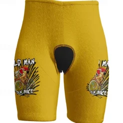 Men's Cycling Shorts Bike Shorts Graphic Bike Shorts with 3 Rear Pockets Quick Dry High Elasticity Comfortable Breathable Sports Yellow Pink Red Clothing Apparel