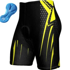 Men's Cycling Shorts Bike Padded Shorts / Chamois Bottoms Mountain Bike MTB Road Bike Cycling Sports Geometic 3D Pad Breathable Quick Dry Moisture Wicking Yellow Red Polyester Spandex Clothing Apparel