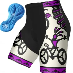 Men's Cycling Shorts Bike Padded Shorts / Chamois Bottoms Mountain Bike MTB Road Bike Cycling Sports Graphic 3D Pad Breathable Quick Dry Moisture Wicking Red Blue Polyester Spandex Clothing Apparel