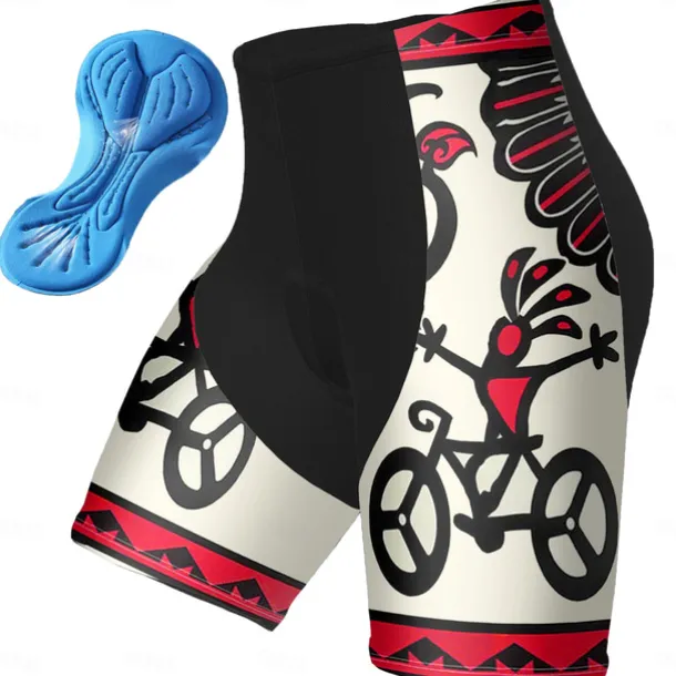 Men's Cycling Shorts Bike Padded Shorts / Chamois Bottoms Mountain Bike MTB Road Bike Cycling Sports Graphic 3D Pad Breathable Quick Dry Moisture Wicking Red Blue Polyester Spandex Clothing Apparel