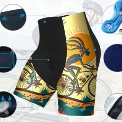 Men's Cycling Shorts Bike Padded Shorts / Chamois Bottoms Mountain Bike MTB Road Bike Cycling Sports Graphic 3D Pad Breathable Quick Dry Moisture Wicking Yellow Pink Polyester Spandex Clothing Apparel