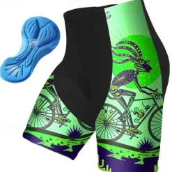 Men's Cycling Shorts Bike Padded Shorts / Chamois Bottoms Mountain Bike MTB Road Bike Cycling Sports Graphic 3D Pad Breathable Quick Dry Moisture Wicking Yellow Pink Polyester Spandex Clothing Apparel