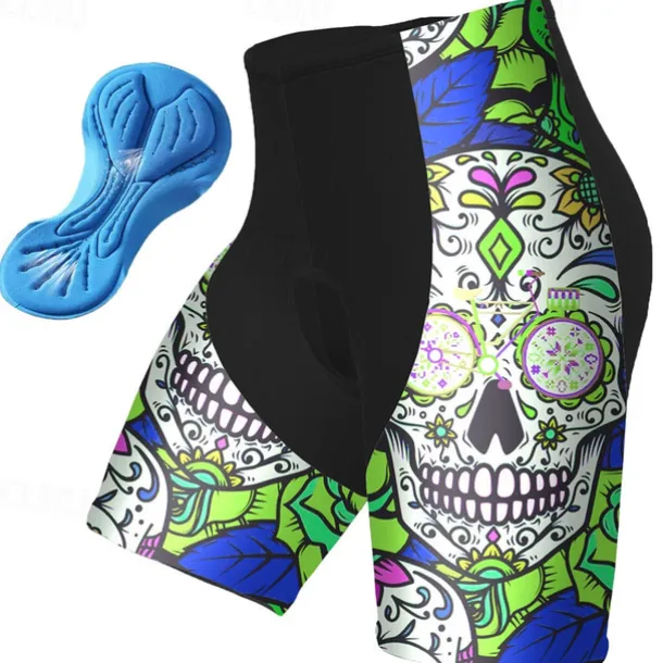 Men's Cycling Shorts Bike Padded Shorts / Chamois Bottoms Mountain Bike MTB Road Bike Cycling Sports Graphic Skull 3D Pad Cycling Breathable Quick Dry Pink Red Polyester Spandex Clothing Apparel Bike