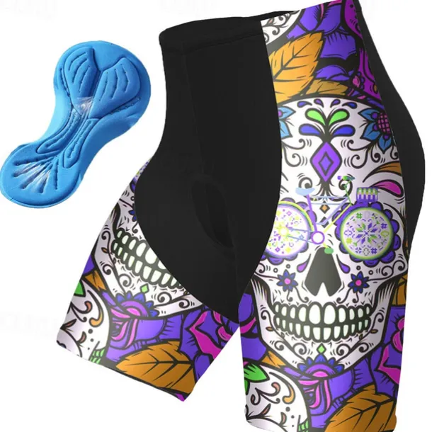 Men's Cycling Shorts Bike Padded Shorts / Chamois Bottoms Mountain Bike MTB Road Bike Cycling Sports Graphic Skull 3D Pad Cycling Breathable Quick Dry Pink Red Polyester Spandex Clothing Apparel Bike